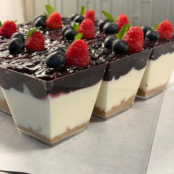 Mini Blueberry Cheesecake Dessert Cups